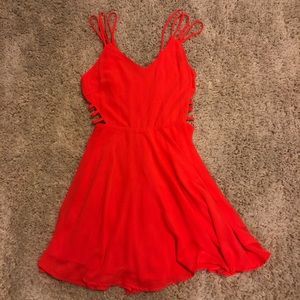 Gianni Bini Neon Orange Cut Out Dress